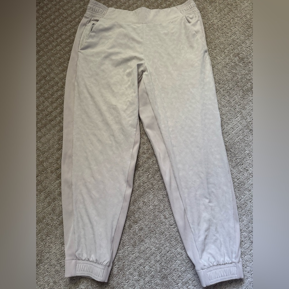Athleta Brooklyn Textured Jogger Pull On Size 10 Abalone Grey Tan 981251 EUC